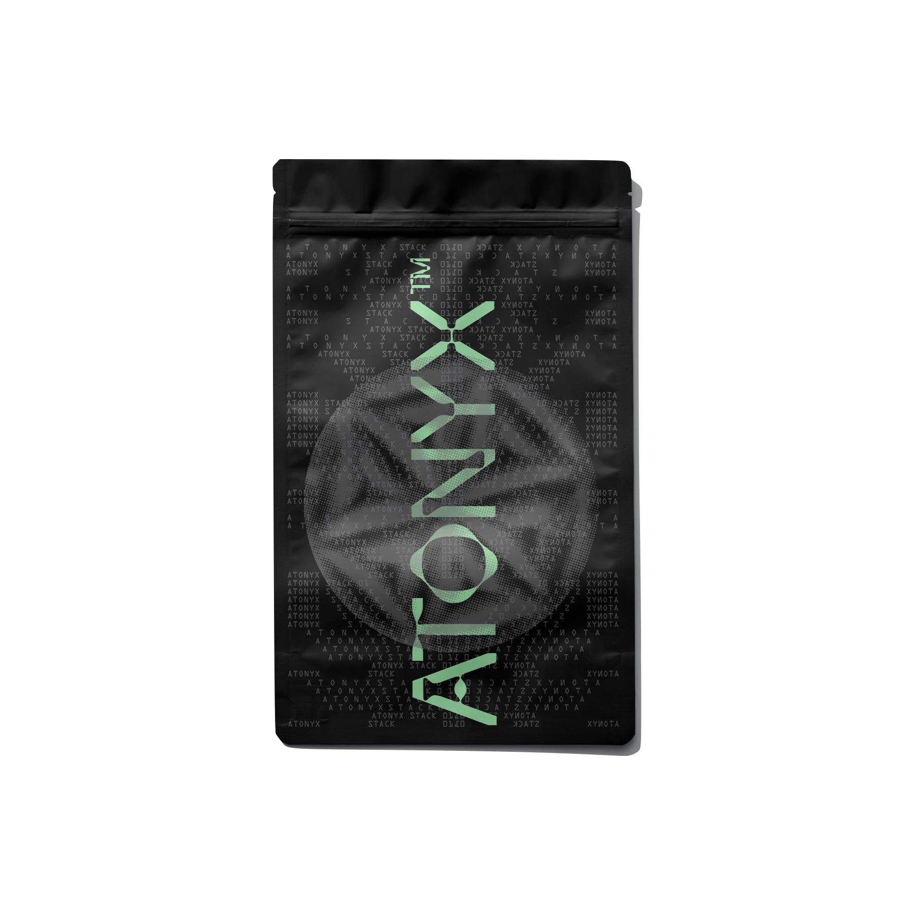 Black bag with 'ATONYX' branding on a white background