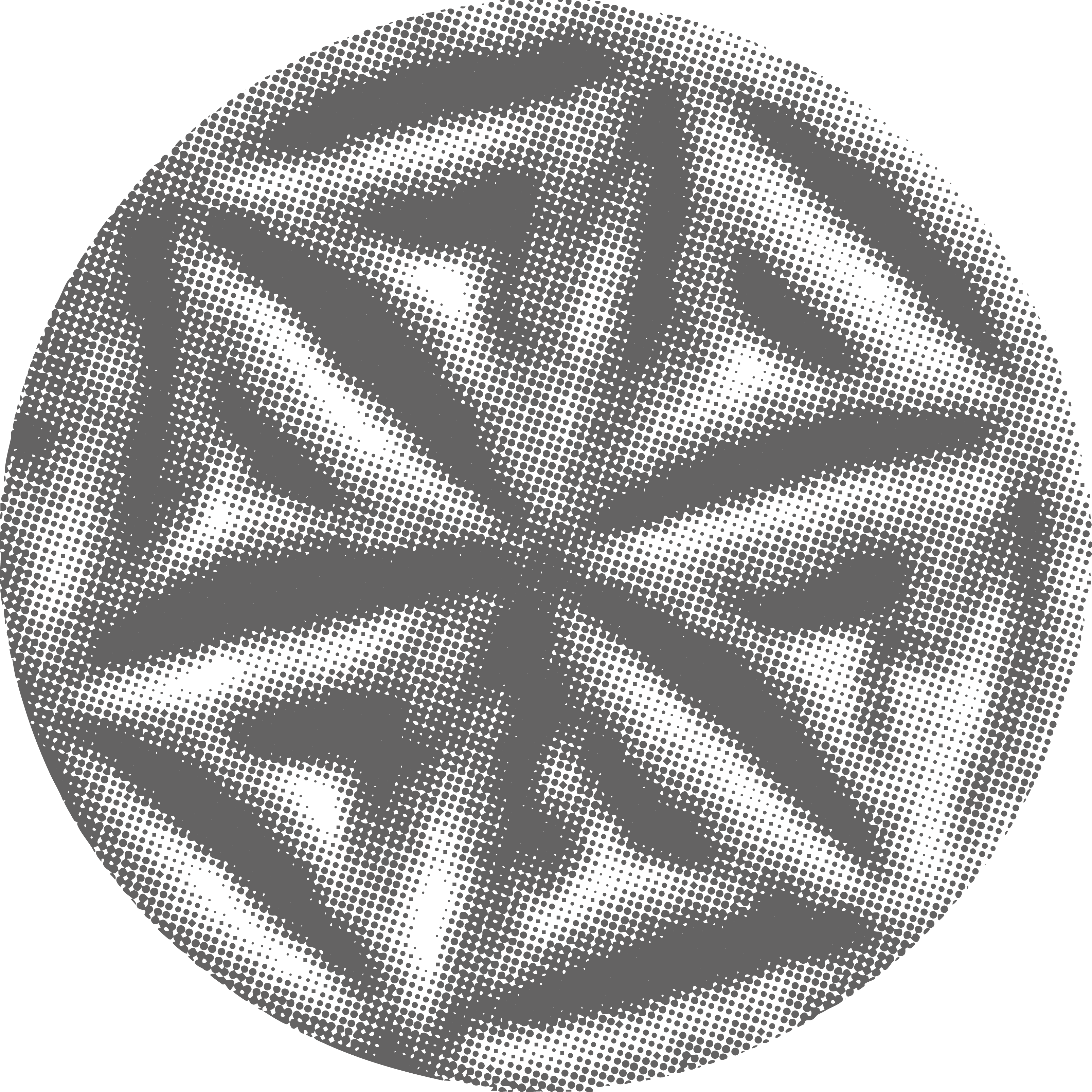 Circular pattern with black and white lines on a white background