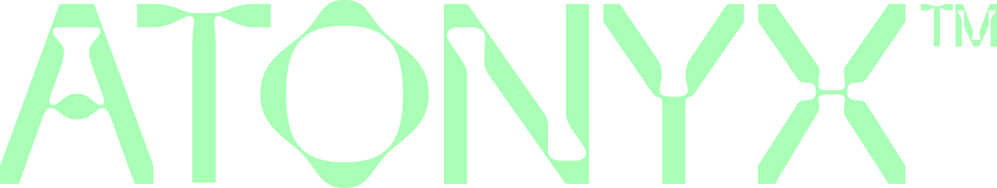 Green 'Atonyx' logo on a white background