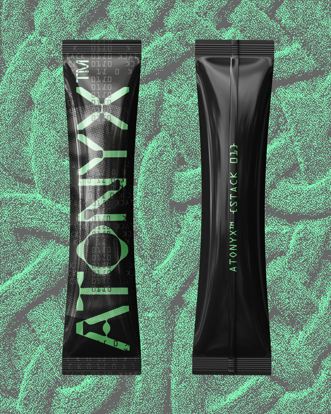 ATONYX Stack01 sachets, front and back